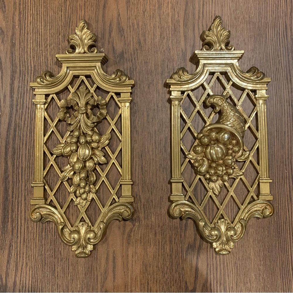 Gold Wall Art Decor MCM Industries Hollywood Regency